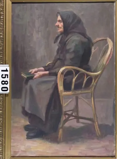 Babă șezând, by Maria Cabadaeff-Drăgan