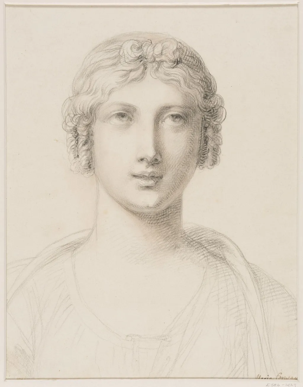 Study of a female head, by Maria Cosway, 1780