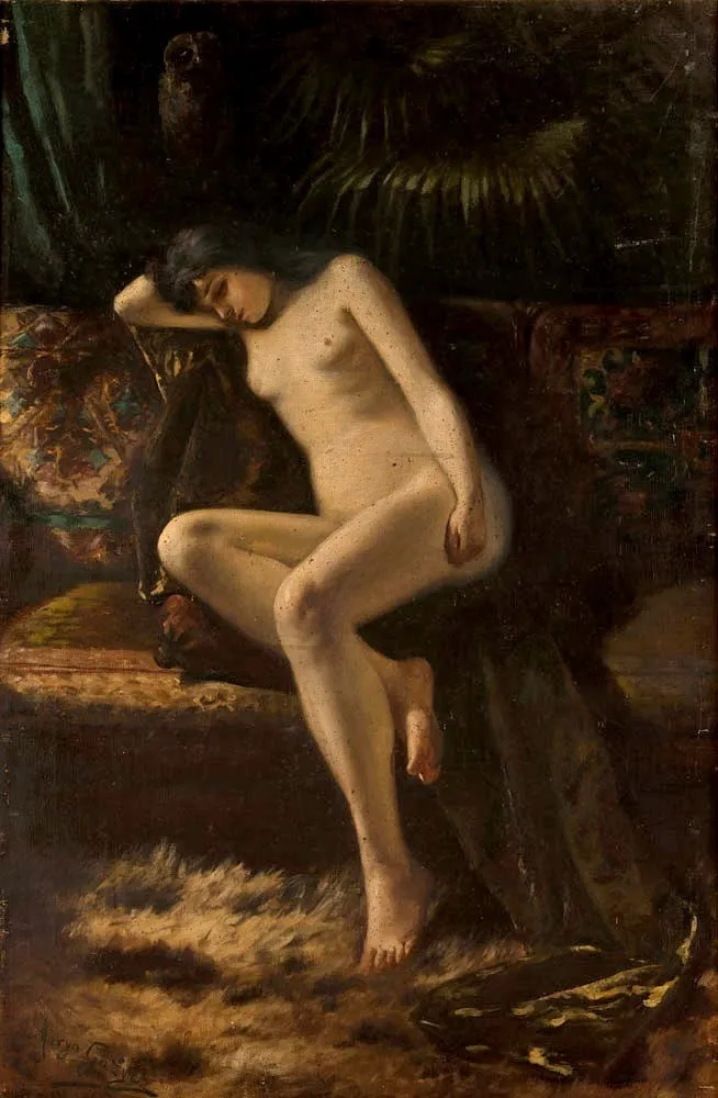 Akt kobiety, by Maria Gażycz, oil, 1900