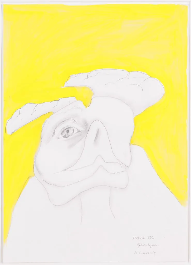 Untitled, by Maria Lassnig, watercolor, 1996
