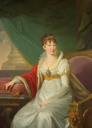Maria Ludovica (1787-1816), spouse of emperor Franz II. (I.), in a white Empire dress