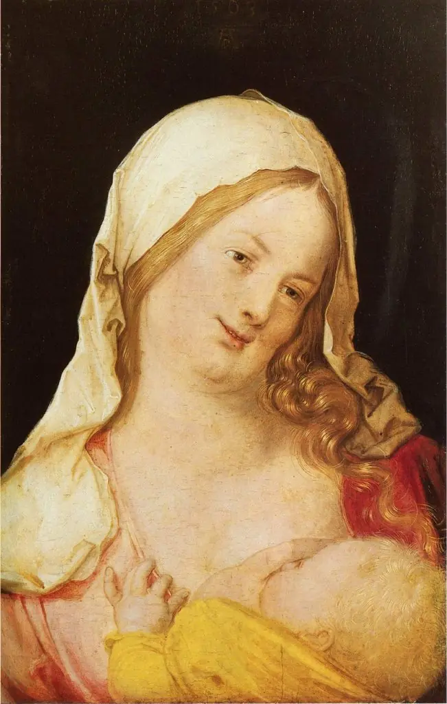 Maria mit Kind an der Brust