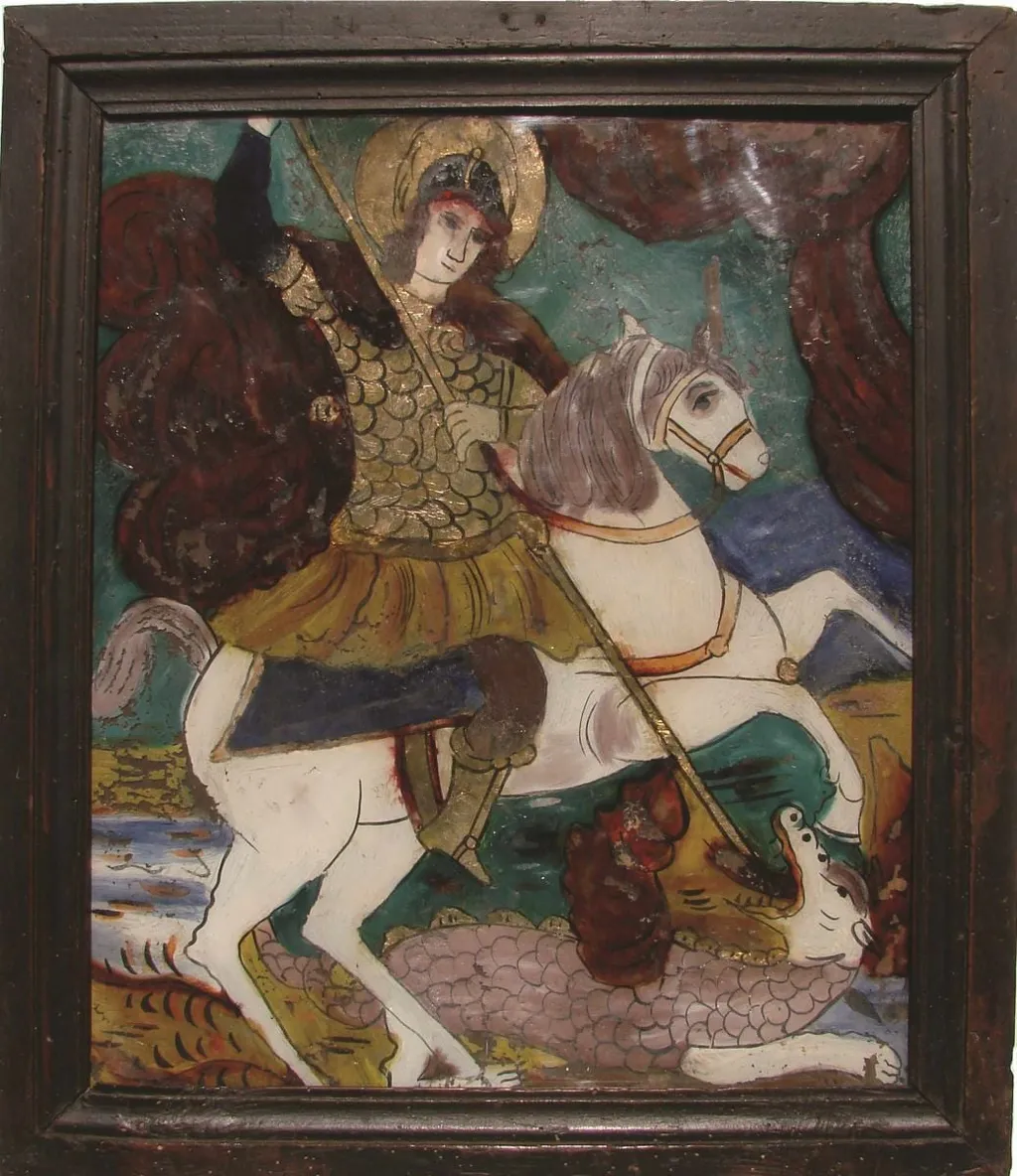 Sf. Gheorghe, ucigând balaurul, by Maria Prodan, unspecified