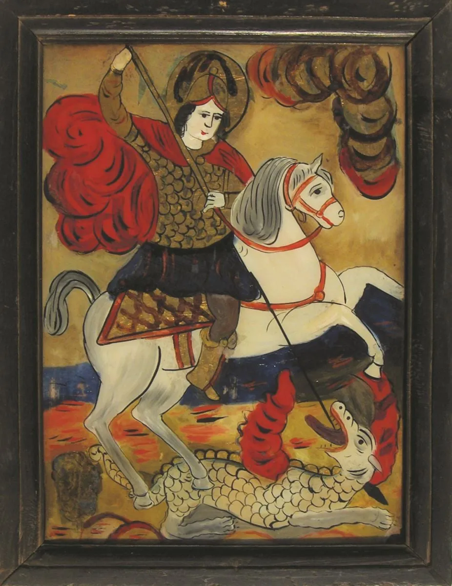 Sf. Mucenic Gheorghe, ucingând balaurul, by Maria Prodan, unspecified