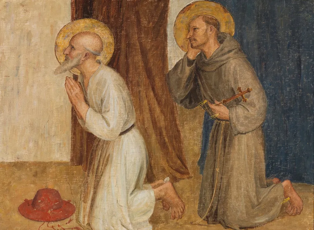 P. Hieronymus ja P. Fransiskus, kopio Fra Angelicon mukaan, by Maria Wiik, unspecified