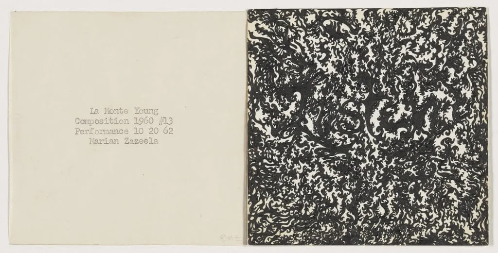 Untitled, by Marian Zazeela, ink, 1962