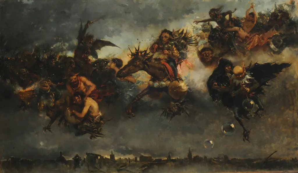 Walpurgis Night, by Mariano Barbasán Lagueruela, oil, 1894