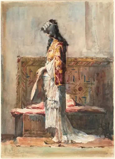 A Moroccan Woman in Traditional Dress, by Mariano Fortuny Marsal