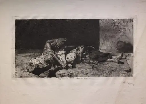Arab Watching over the Body of His Friend, by Mariano Fortuny Marsal