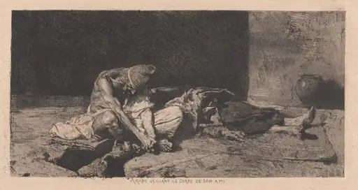 Arabe veillant le corps de son ami (Arab Watching over the Body of His Friend), by Mariano Fortuny Marsal