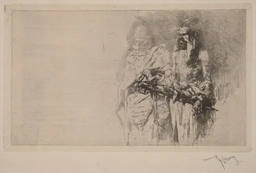 Croquis (Two Arabian Figures), by Mariano Fortuny Marsal