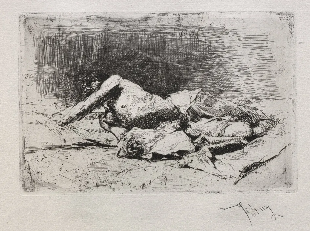 Man Rolling on the Ground, by Mariano Fortuny Marsal, 1865
