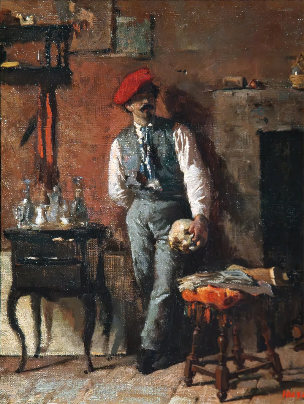 Portrait of the Sculptor Jeroni Suñol, by Mariano Fortuny Marsal, oil, 1864