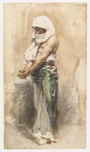 Study of a Moroccan Man with a Green Wrap, by Mariano Fortuny y Marsal