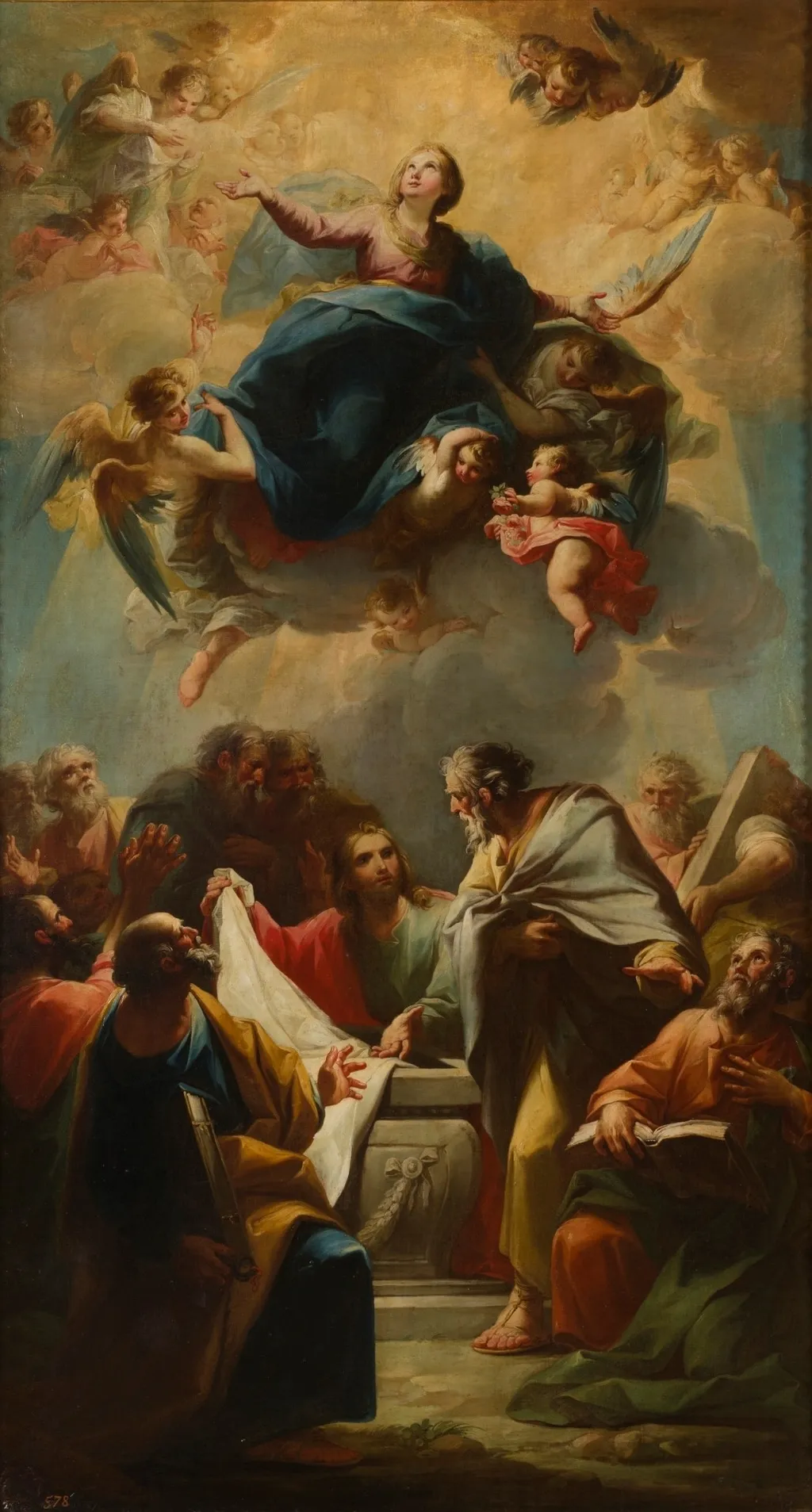 The Assumption of the Virgin, by Mariano Salvador Maella, oil, 1701