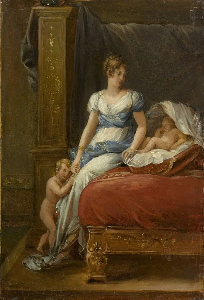 Marie-Annunciade-Caroline Bonaparte, Queen of Naples and her children