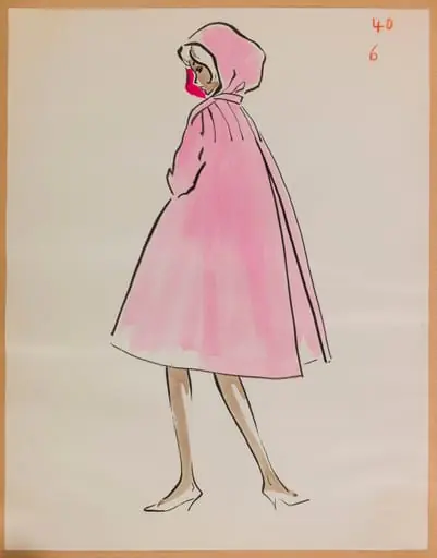 Cape à capuche rose, by Marie-Louise Carven
