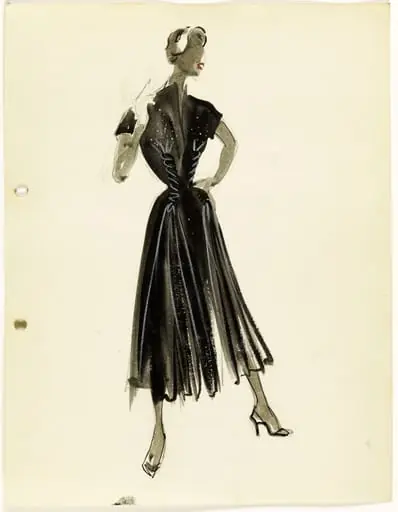 Dessin de collection d'hiver 1951-1952, by Marie-Louise Carven