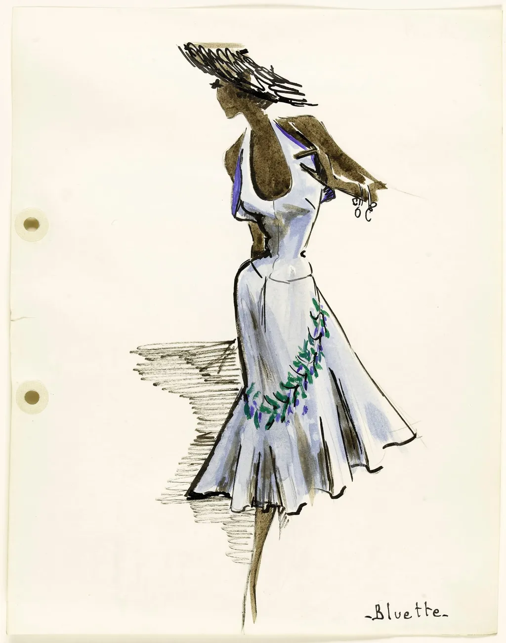 Dessin de collection de l'été 1951, by Marie-Louise Carven, 1951