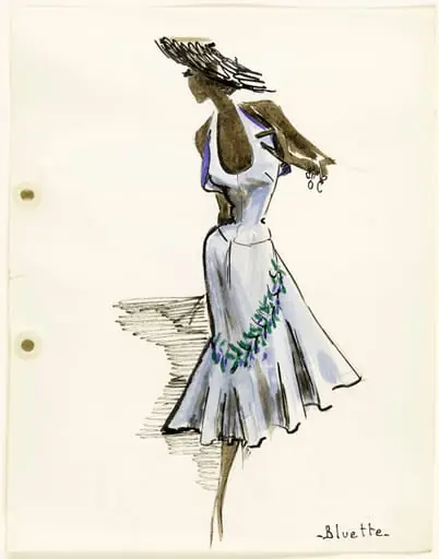 Dessin de collection de l'été 1951, by Marie-Louise Carven