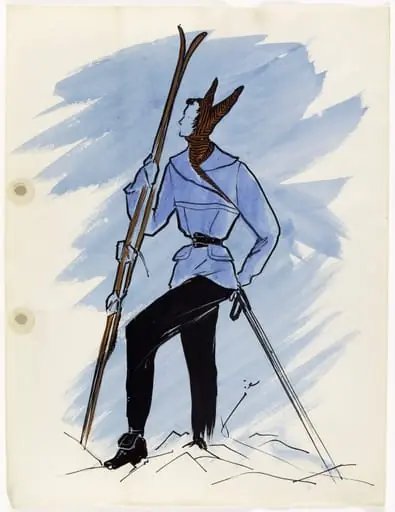 Dessin de collection de l'hiver 1949-1950, by Marie-Louise Carven