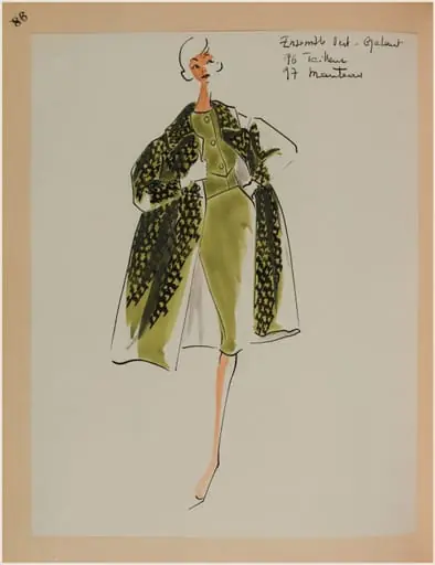 Ensemble vert galant tailleur et manteau