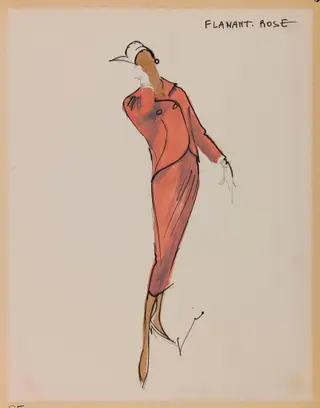 Flamant rose, by Marie-Louise Carven, 1956