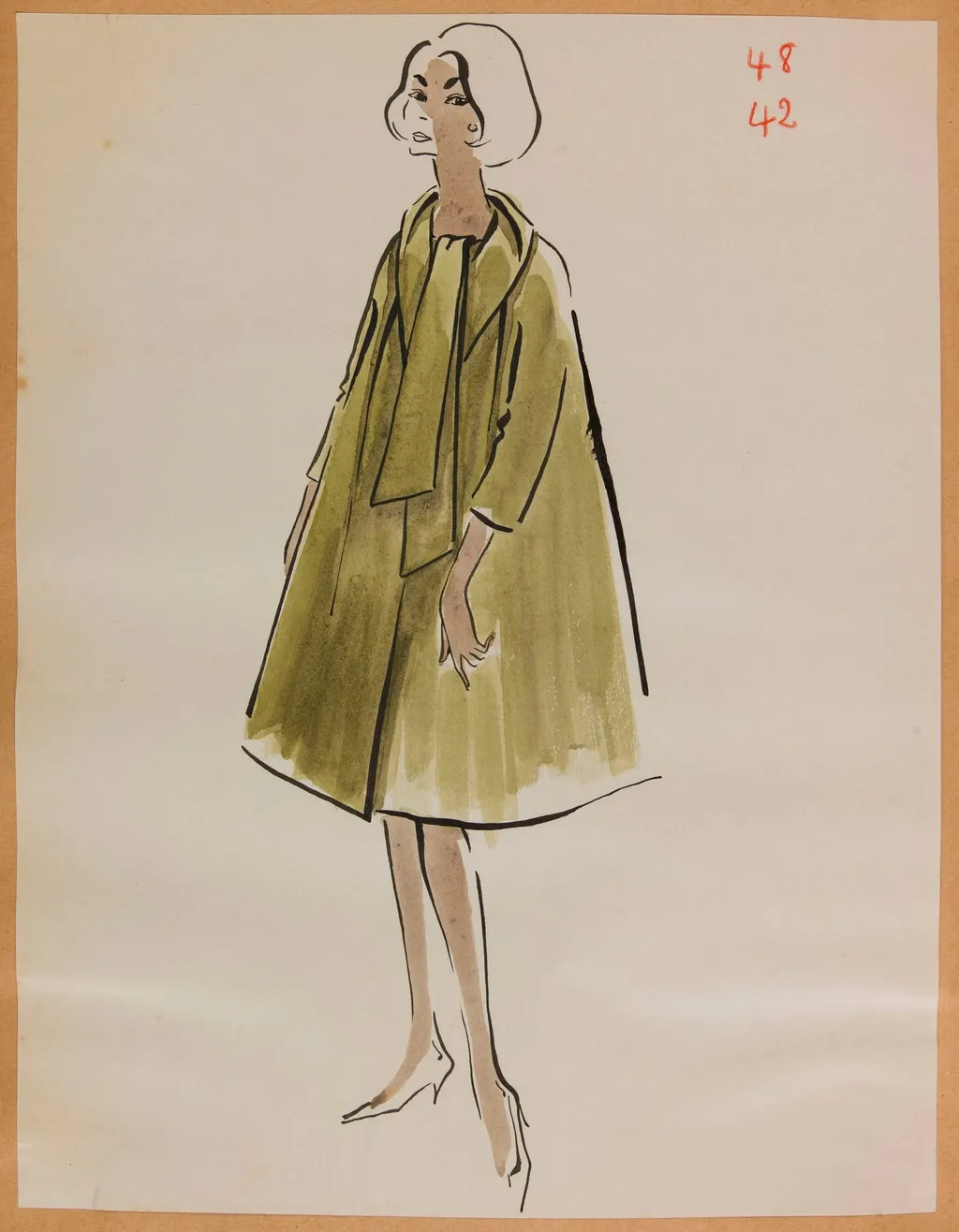 Manteau ample absinthe, by Marie-Louise Carven, 1957