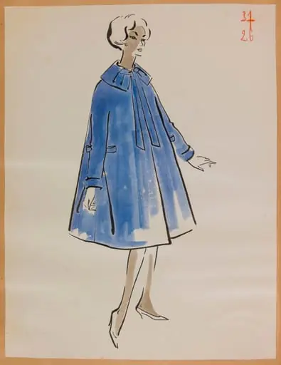 Manteau ample bleu, by Marie-Louise Carven