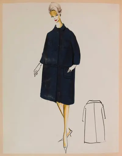 Manteau ample bleu foncé, by Marie-Louise Carven