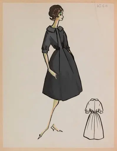 Manteau bleu pétrole, by Marie-Louise Carven