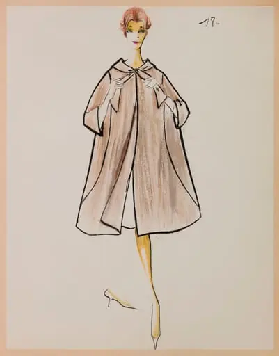 Manteau cape marron, by Marie-Louise Carven