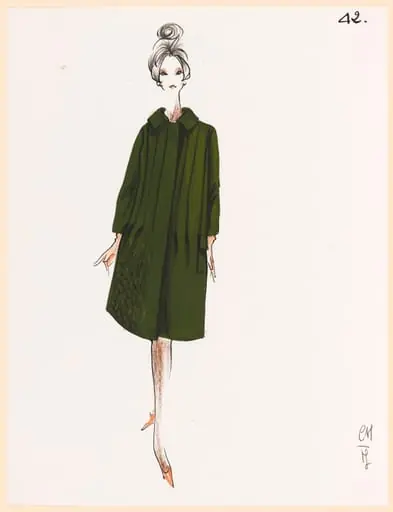 Manteau vert bouteille, by Marie-Louise Carven