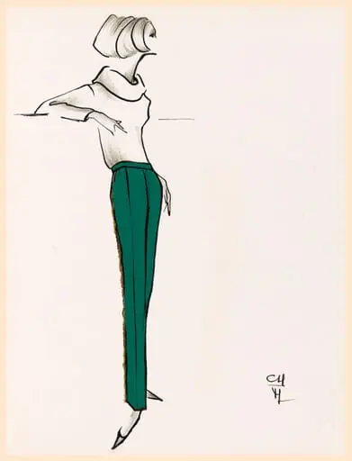 Pantalon vert sapin à pli