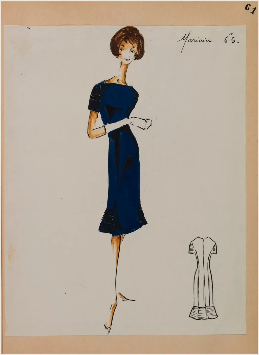 Recueil de 160 dessins (croquis de modèles) pour la collection printemps/été 1961., by Marie-Louise Carven, 1961