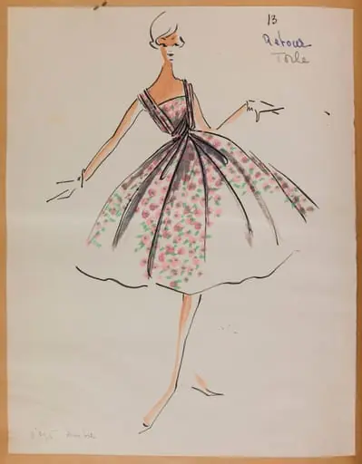 Robe à motif floral rose, by Marie-Louise Carven