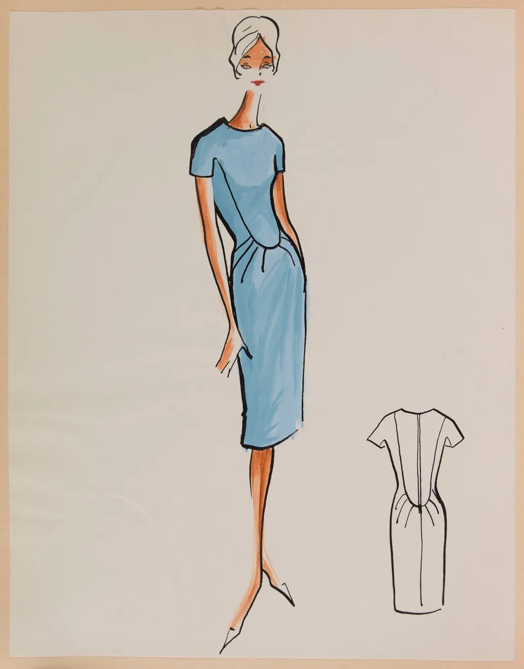Robe ajustée bleu ciel, by Marie-Louise Carven, 1959