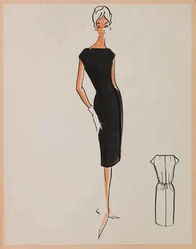 Robe ajustée noire à manches courtes, by Marie-Louise Carven