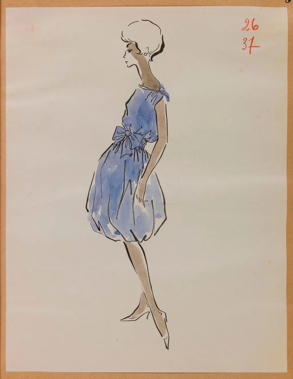 Robe boule bleue, by Marie-Louise Carven, 1957