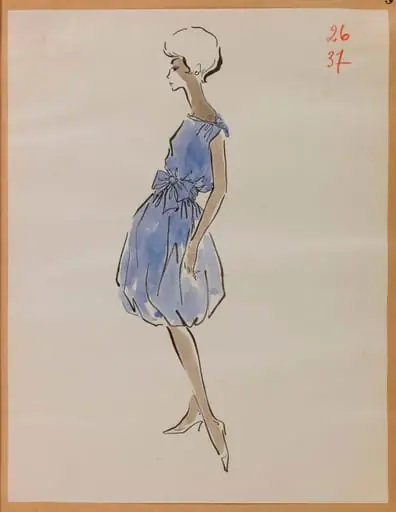 Robe boule bleue, by Marie-Louise Carven