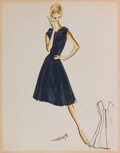 Robe cintrée bleu marine, by Marie-Louise Carven