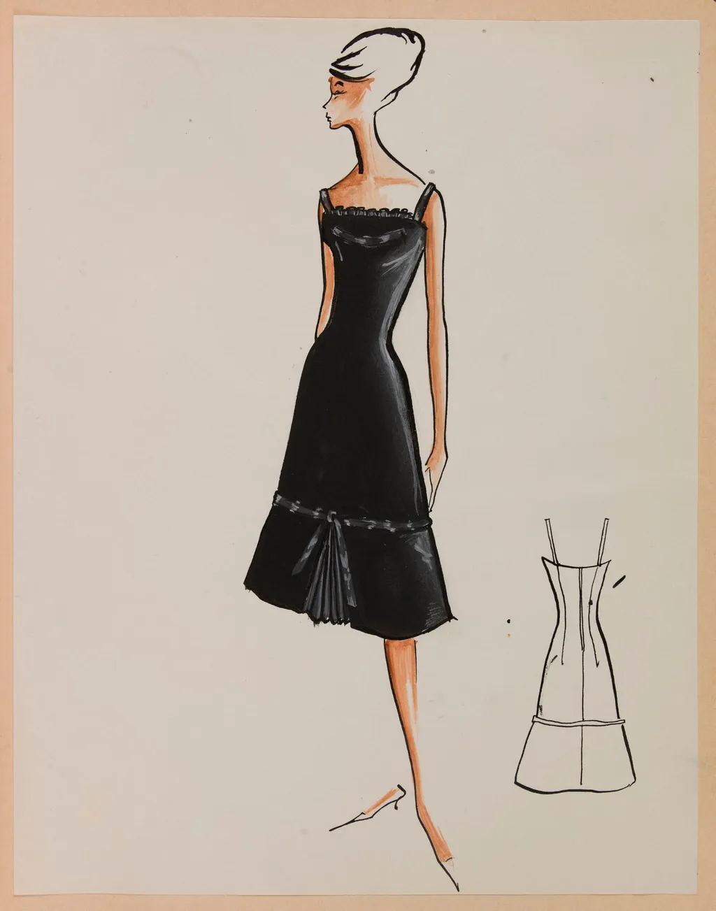 Robe noire à bretelles, by Marie-Louise Carven, 1959