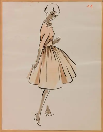 Robe rose pâle à jupe bouffante, by Marie-Louise Carven