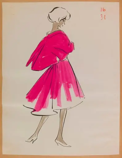 Robe structurée à l'arrière rose, by Marie-Louise Carven