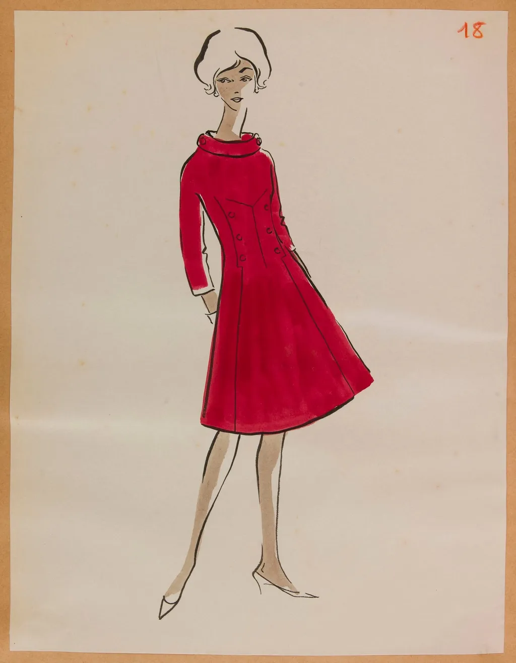 Robe vermillon, by Marie-Louise Carven, 1957