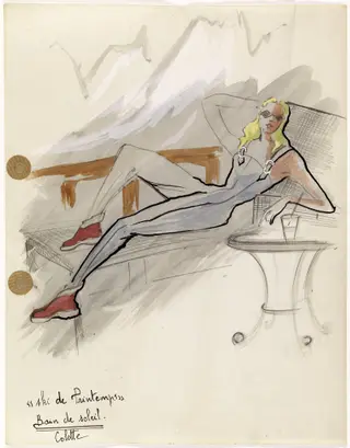 'Ski de printemps', by Marie-Louise Carven, 1949