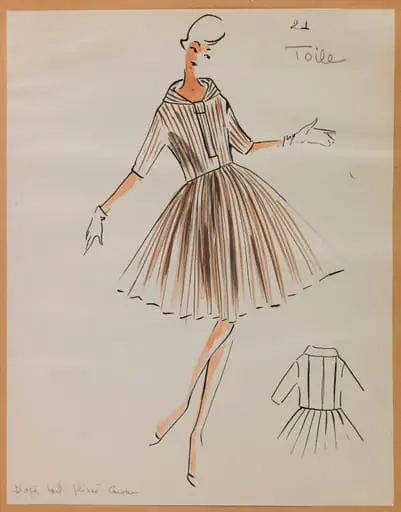 Tailleur à jupe plissée, by Marie-Louise Carven