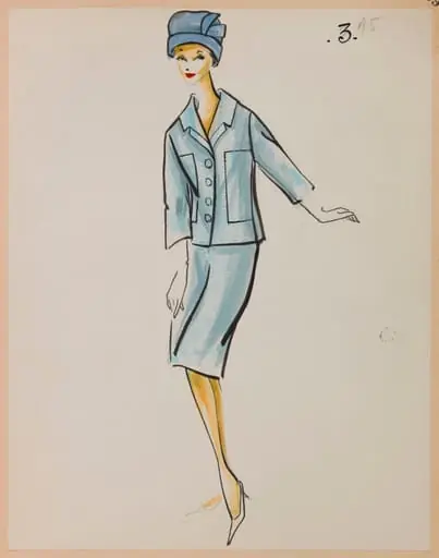 Tailleur bleu ciel, by Marie-Louise Carven