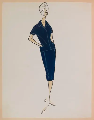 Tailleur bleu marine, by Marie-Louise Carven, 1959