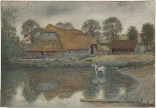 The Old Barn, Arreton, Isle of Wight, by Marie Spartali Stillman